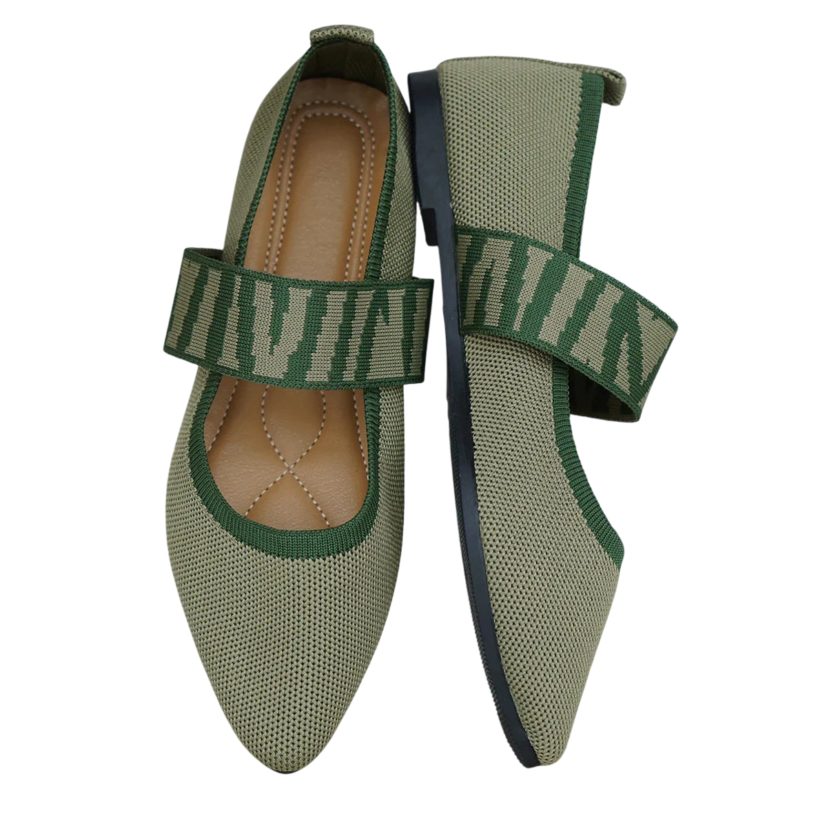 Ballerines élégantes pour femme: Confort et style au quotidien - vert / 36