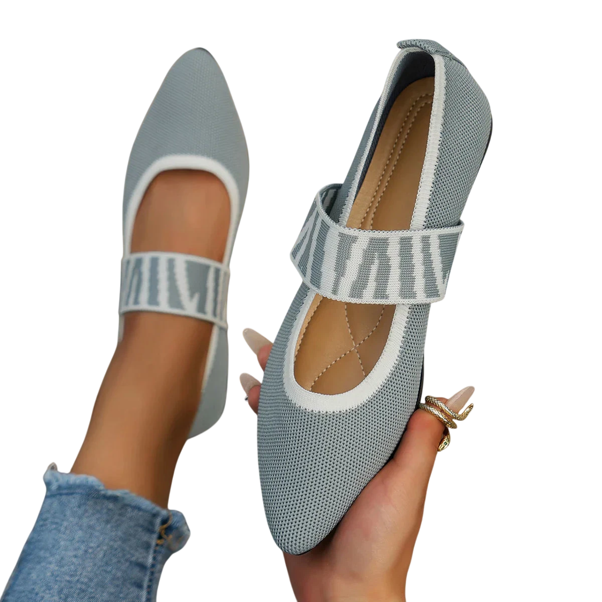 Ballerines élégantes pour femme: Confort et style au quotidien - Gris / 36