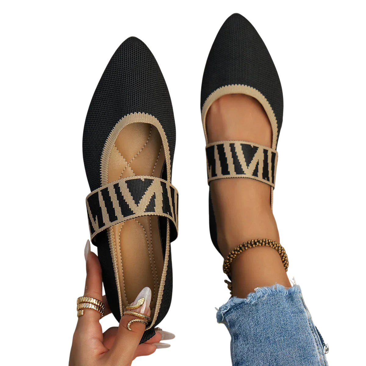 Ballerines élégantes pour femme: Confort et style au quotidien - noir / 36