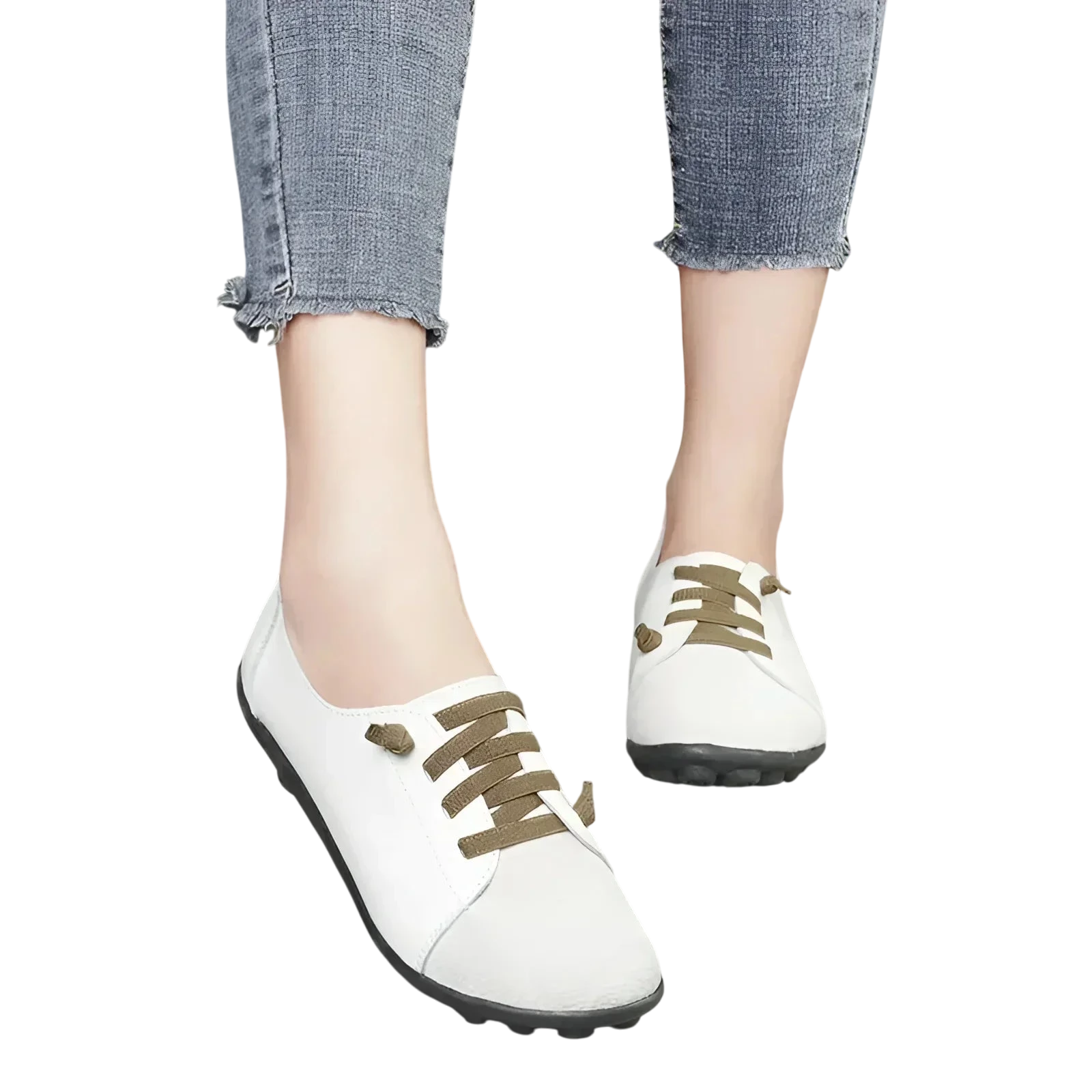 Ballerines en cuir avec laçage innovant pour femmes