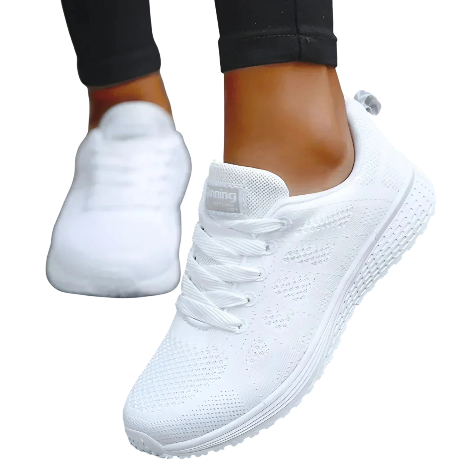 Baskets Femme Légères Mesh Respirant pour Marche et Jogging - Blanc / 35