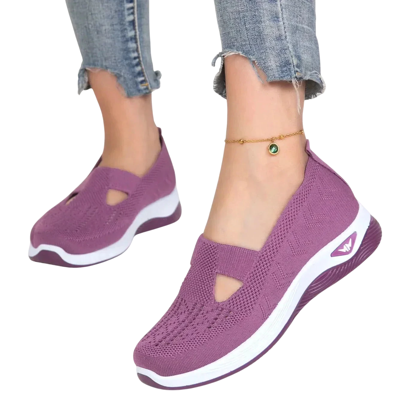 Baskets Femme Maille Respirante Sans Lacets Confort Quotidien - Violet / 35