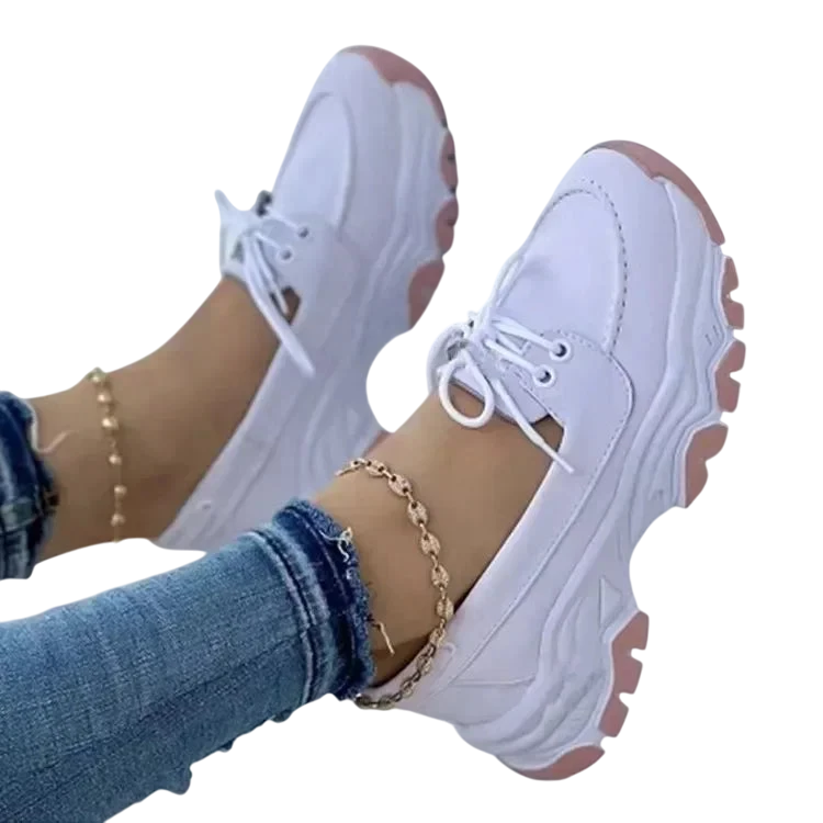 Chaussures fashion à lacets avec semelle texturée - Blanc / 36