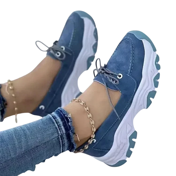 Chaussures fashion à lacets avec semelle texturée - Bleu / 36