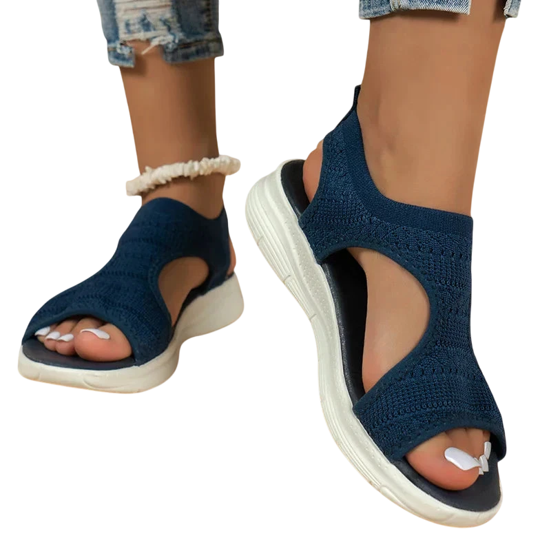 Sandales en Maille Confortables à Semelle Épaisse - Bleu foncé / 35