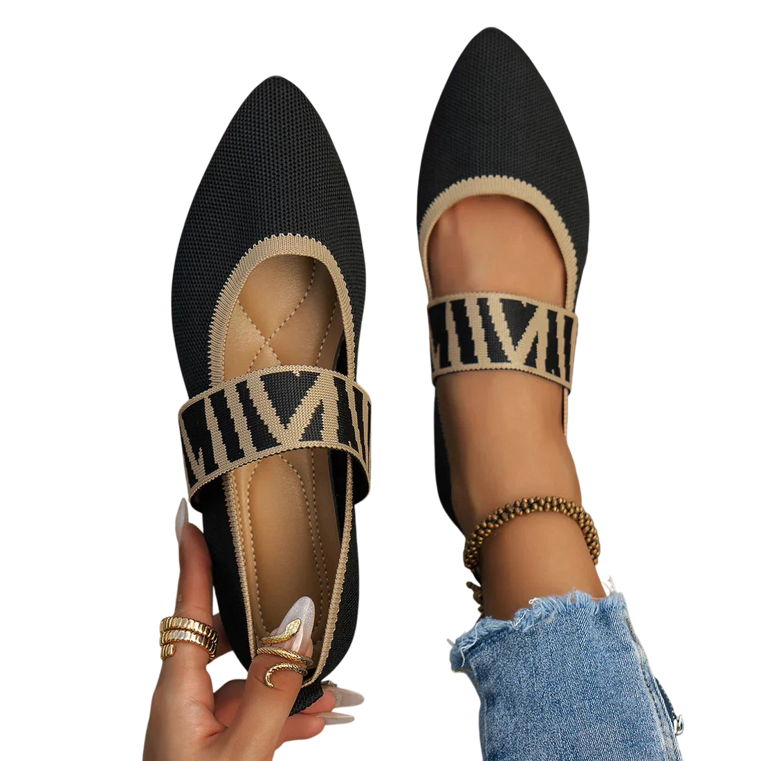 Ballerines élégantes pour femme: Confort et style au quotidien - noir / 36