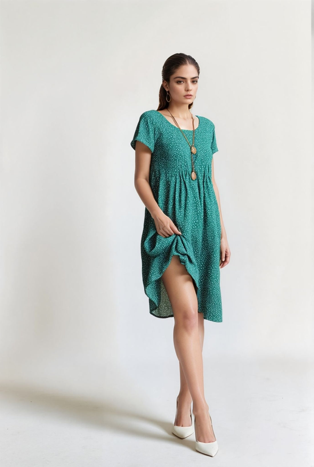 Adèle - Robe à Pois Robe Verte