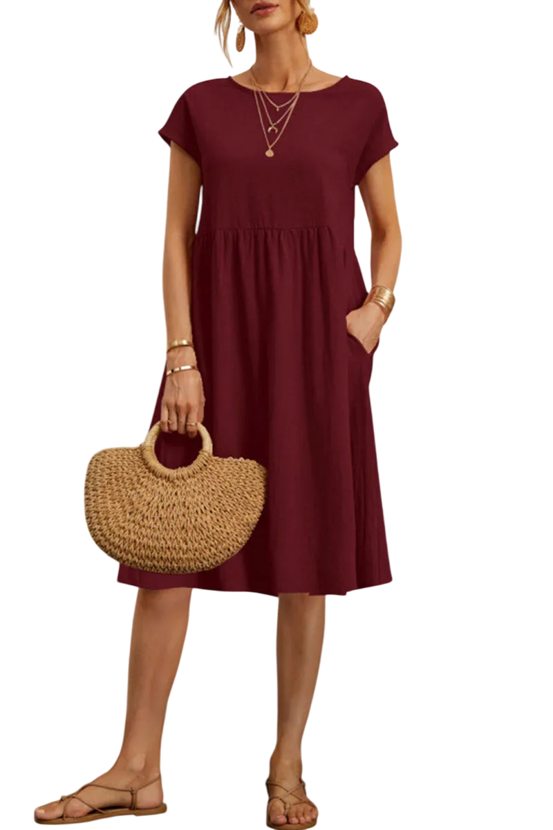 Alma - Robe Fluide Robe - Bourgogne / S
