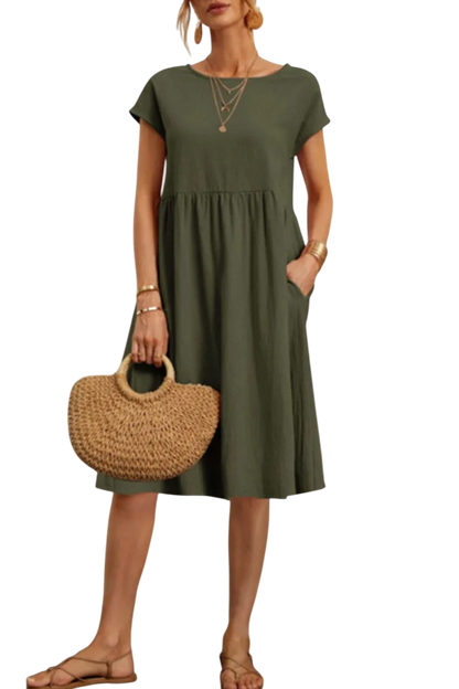 Alma - Robe Fluide Robe - Armée Verte / S