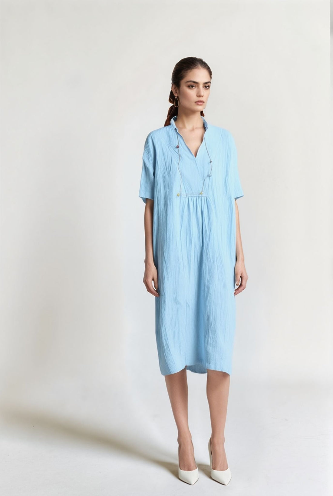 Aria - Robe Ample Longue en Tissu Texturé