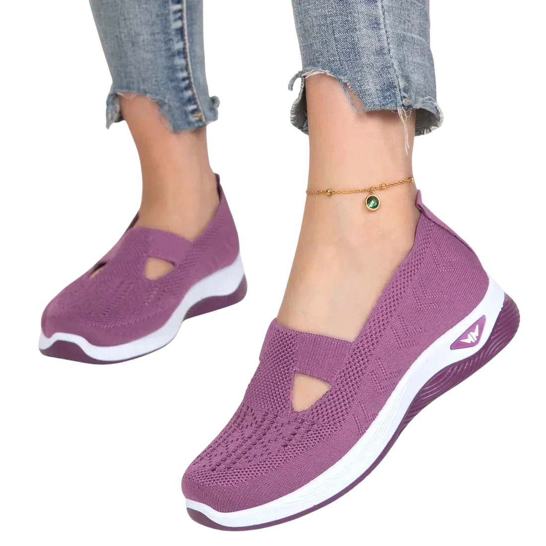 Baskets Femme Maille Respirante Sans Lacets Confort Quotidien - Violet / 35