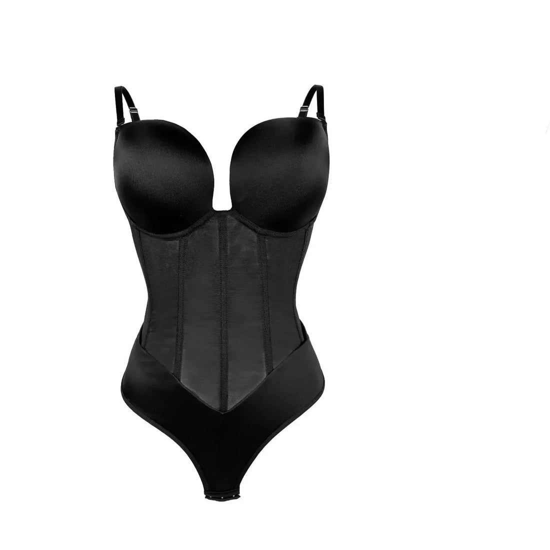 Body Gainant Compression Invisible - Shapewear Dos Nu et Corset Amincissant pour Silhouette Affinée - Noir / S