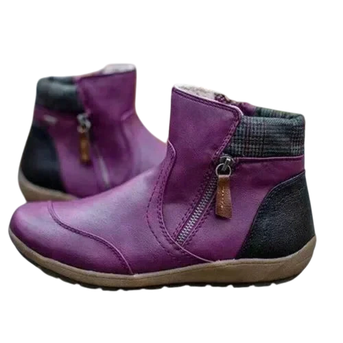 Bottines femme quotidiennes à fermeture éclair latérale - Violet / 35
