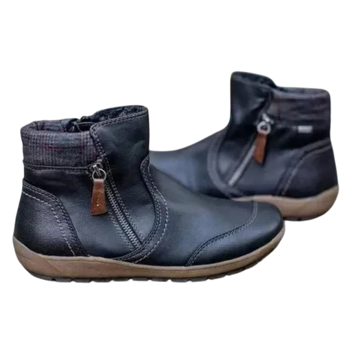 Bottines femme quotidiennes à fermeture éclair latérale - Noir / 35