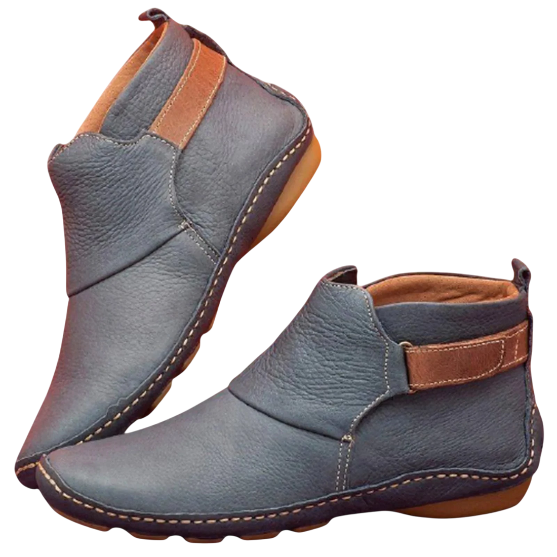 Bottines Vintage Femme à Semelle Antidérapante - Gris / 35