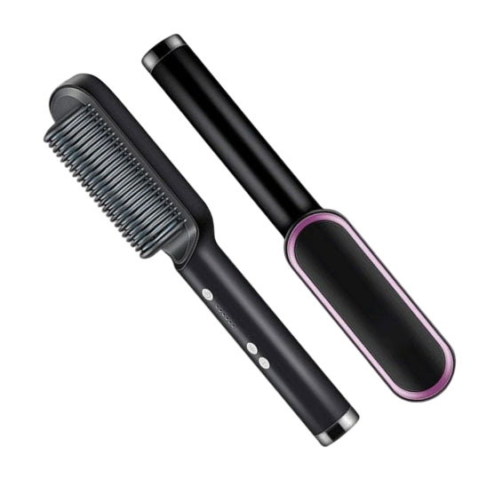 Brosse Chauffante Lissante Coiffure Cheveux - Noir