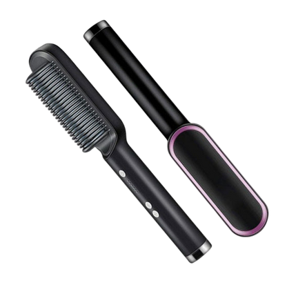 Brosse Chauffante Lissante Coiffure Cheveux - Noir