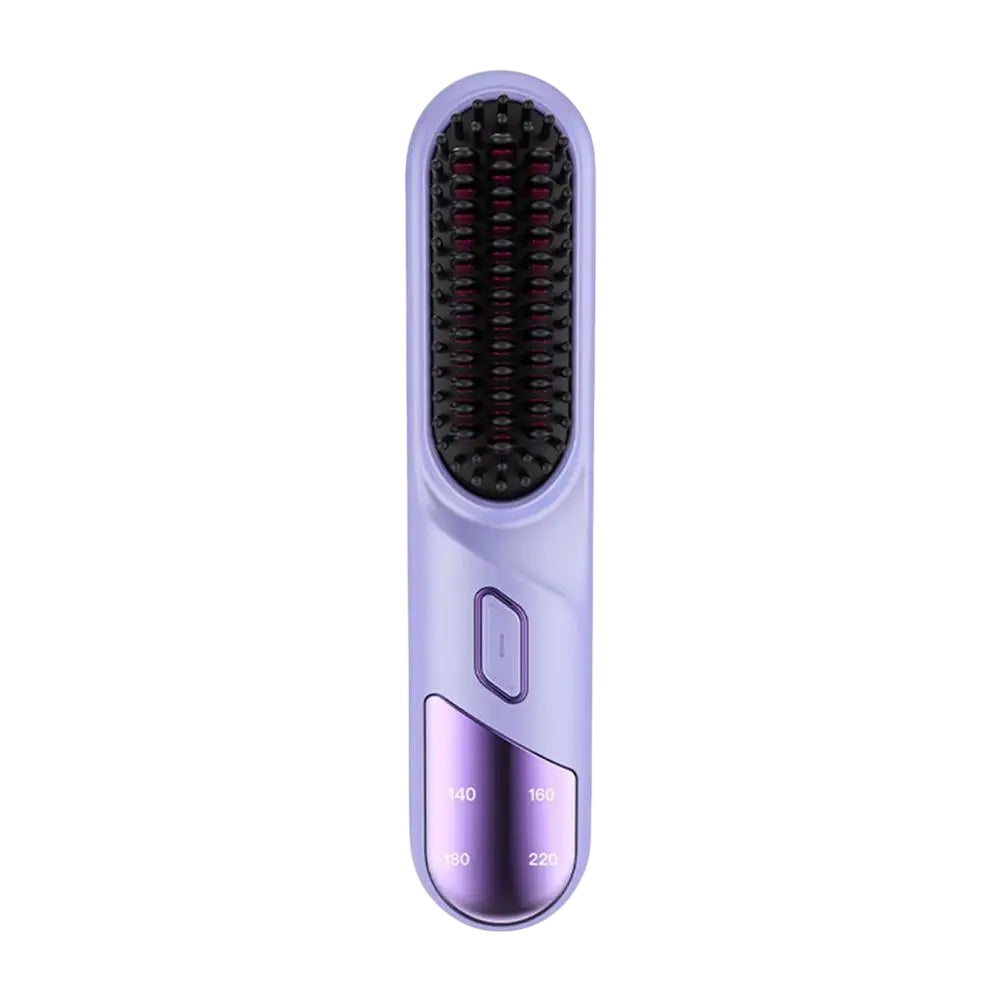 Brosse chauffante USB pour cheveux lisses - Violet