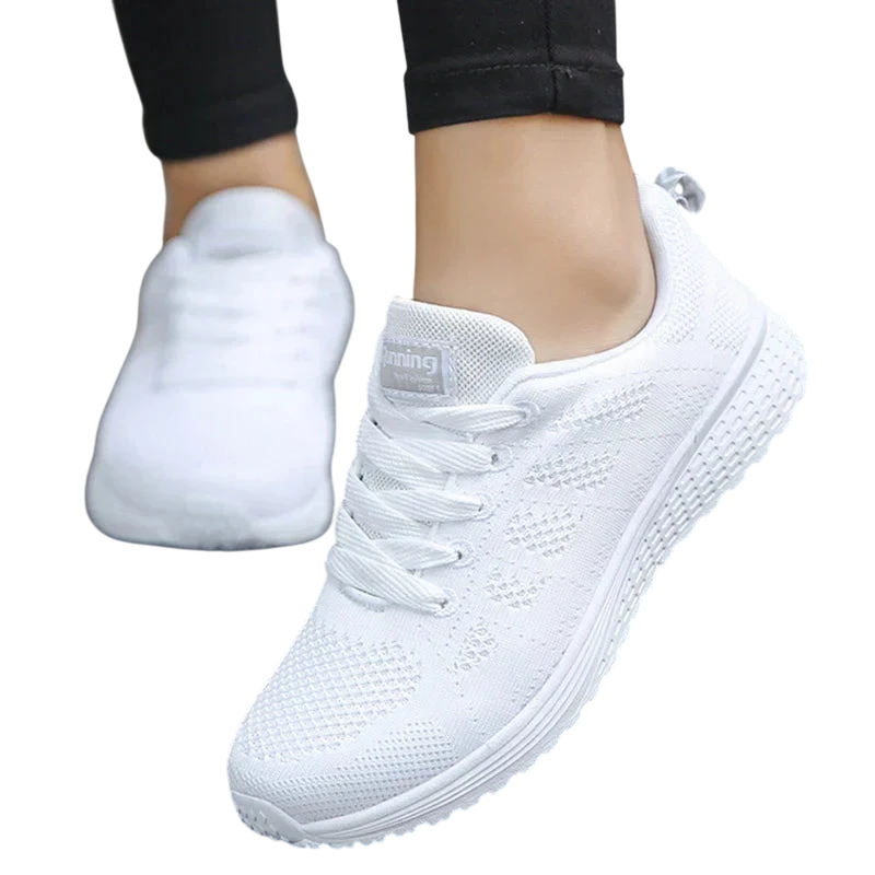 Chaussure de Sport Running Respirante avec Semelle Antidérapante et Lacets - Blanc / 35