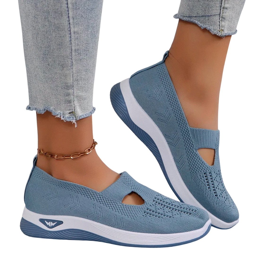 Chaussures Casual Femme Confort Quotidien Sans Lacets - Bleu / 35