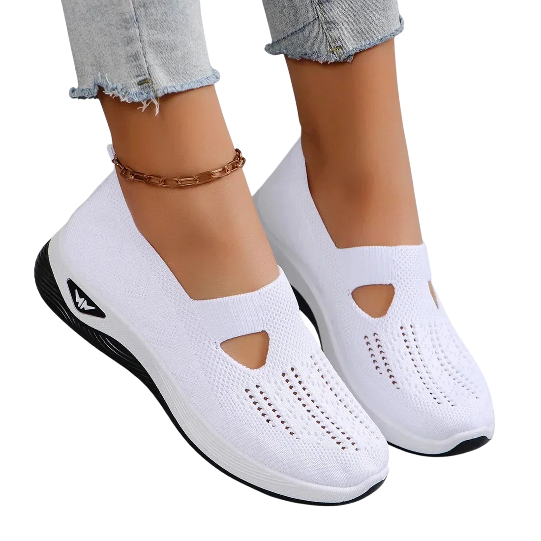 Chaussures Casual Femme Confort Quotidien Sans Lacets - Blanc / 35