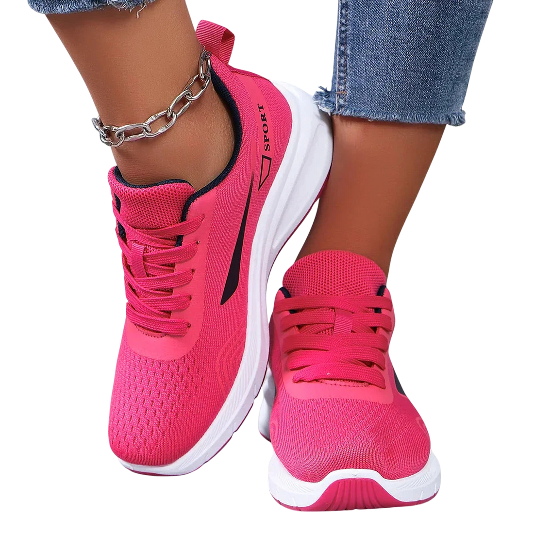 Chaussures de sport respirantes pour femme - Rose / 37
