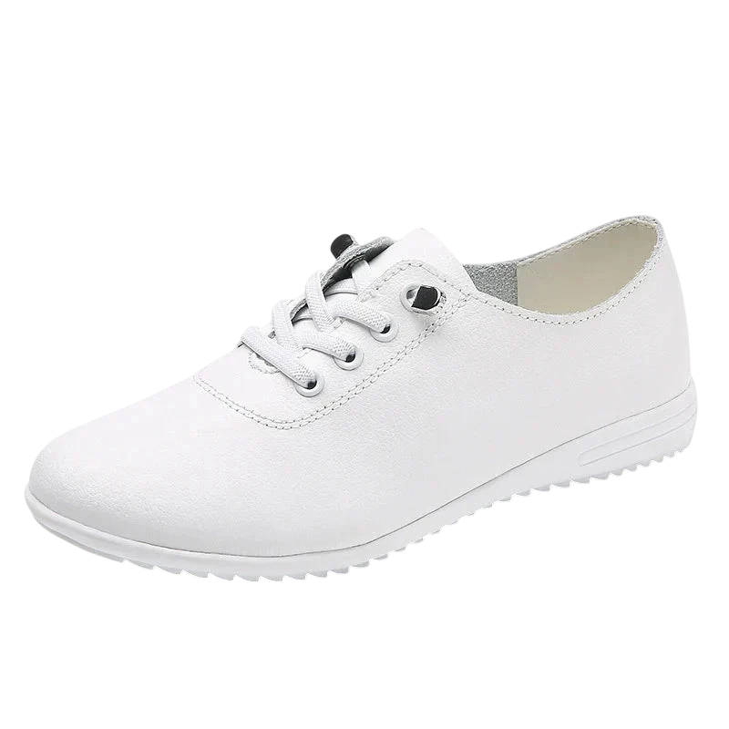 Chaussures en cuir pour femmes: Confort et élégance au quotidien - blanc / 35