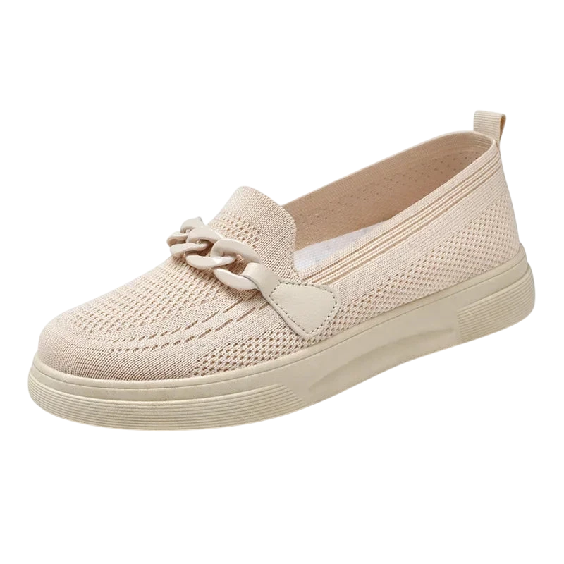Chaussures slip-on femme design moderne casual - Kaki / 36