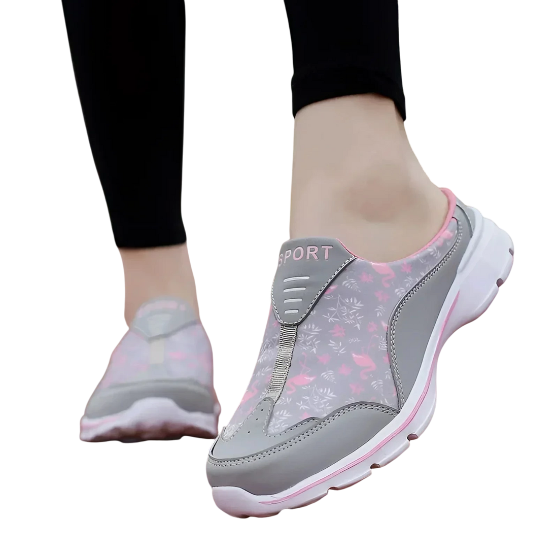 Chaussures Slip-on Sport Confort Imprimé Tropical Sans Lacets Femme