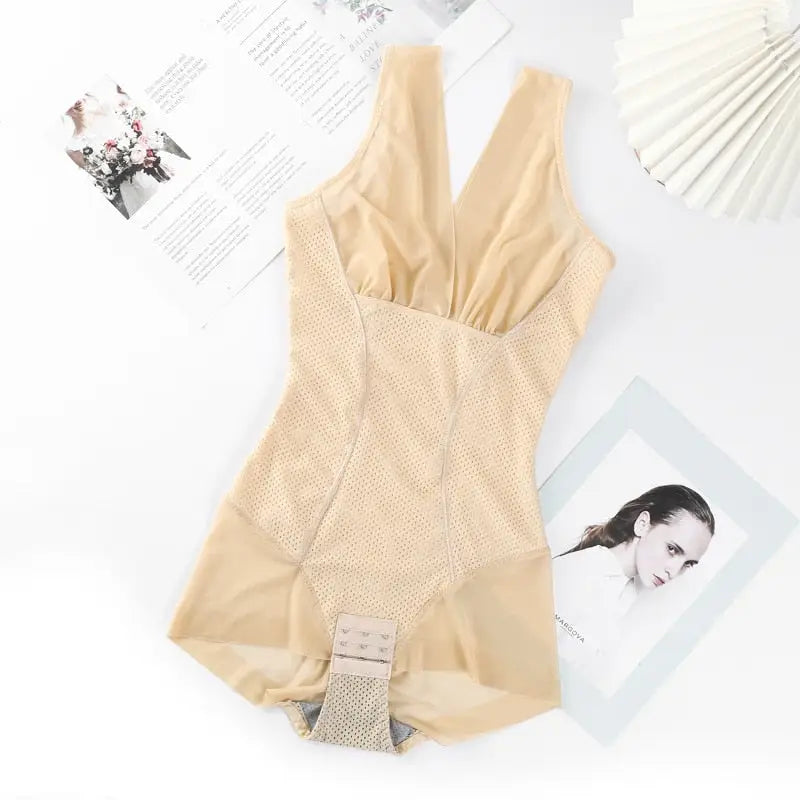 Gaine Ultra Amincissante – Compression et Tonification Ventre et Cuisses Réduction Cellulite et Vergetures - Beige / M