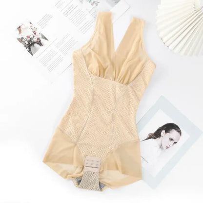 Gaine Ultra Amincissante – Compression et Tonification Ventre et Cuisses Réduction Cellulite et Vergetures - Beige / M