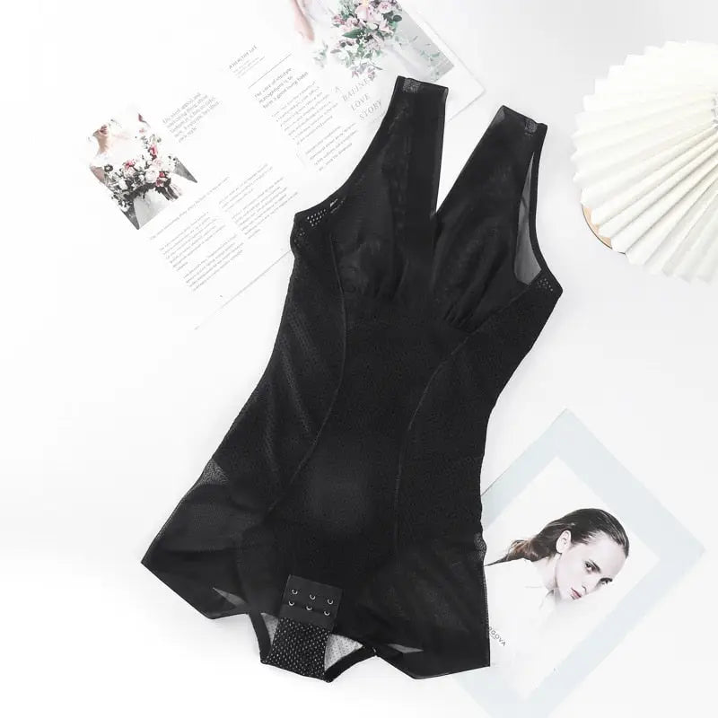 Gaine Ultra Amincissante – Compression et Tonification Ventre et Cuisses Réduction Cellulite et Vergetures - Noir / M