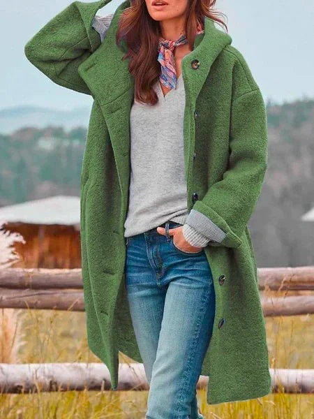 Manteau d’hiver élégant et confortable pour femme - Vert / S