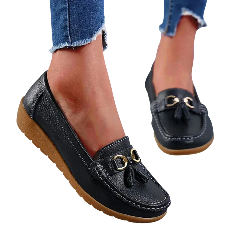 Mocassins Femme Cuir Avec Détails Métal