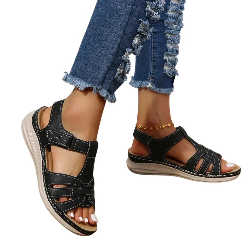Sandales d’été confortables pour femme en ville - noir / 36