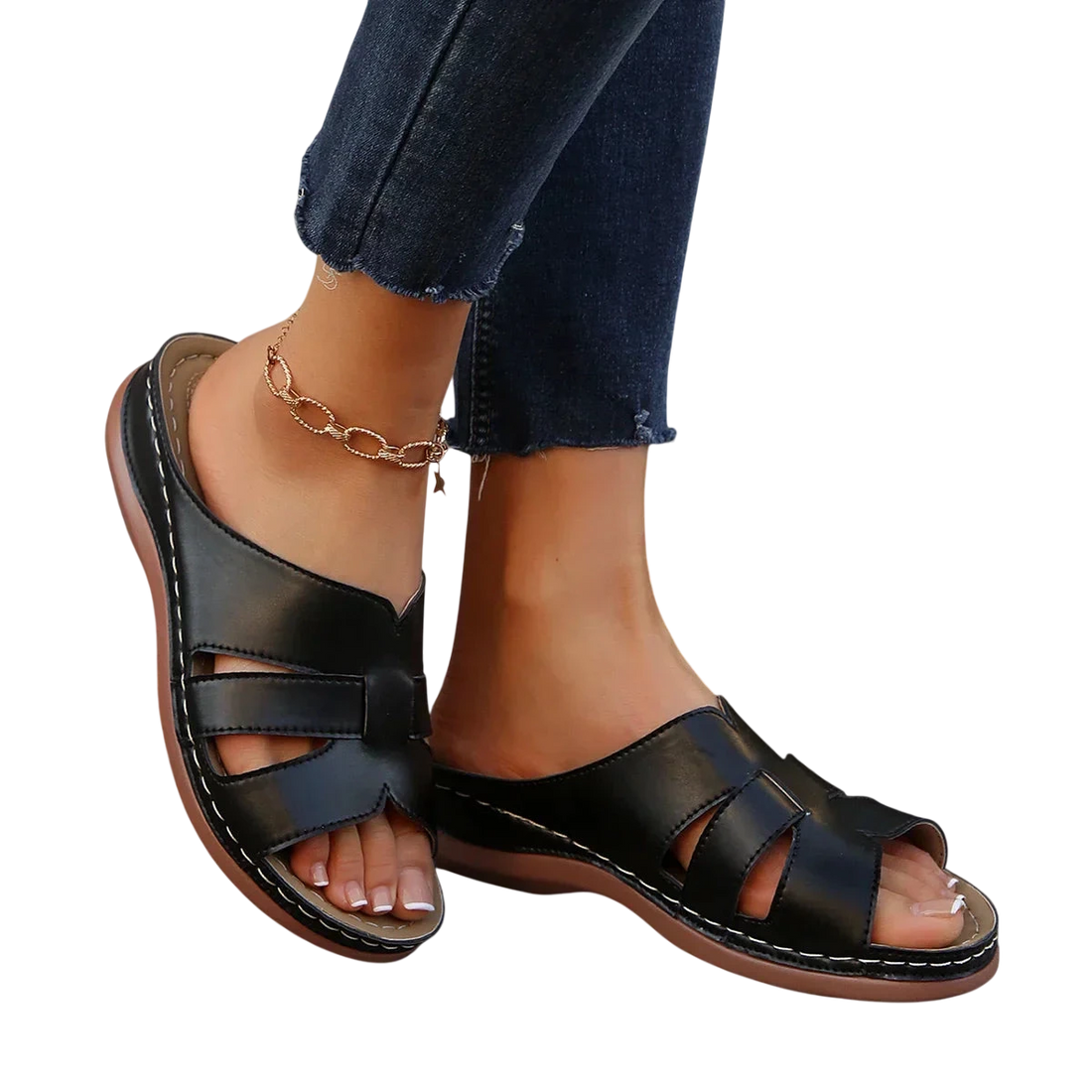 Sandales en Cuir Élégantes pour Femmes Confort
