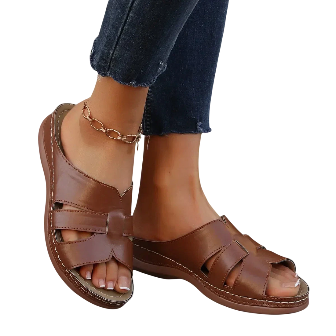 Sandales en Cuir Élégantes pour Femmes Confort