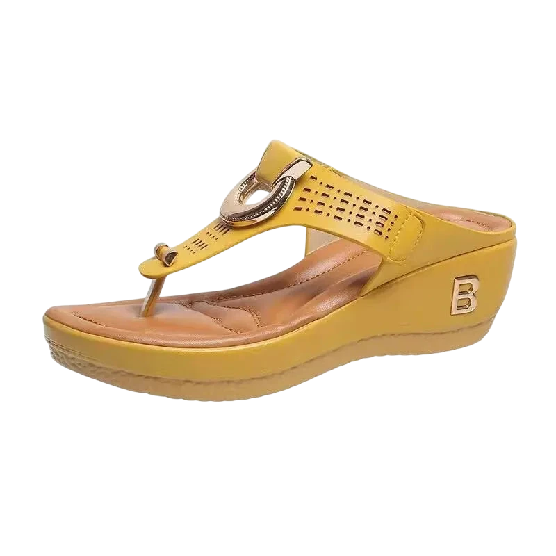 Sandales Femme Boucle Dorée Décor Estival