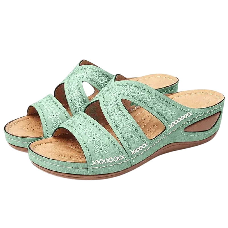 Sandales Mules Femme à Motifs Floraux - Confort et Style Estival - 35
