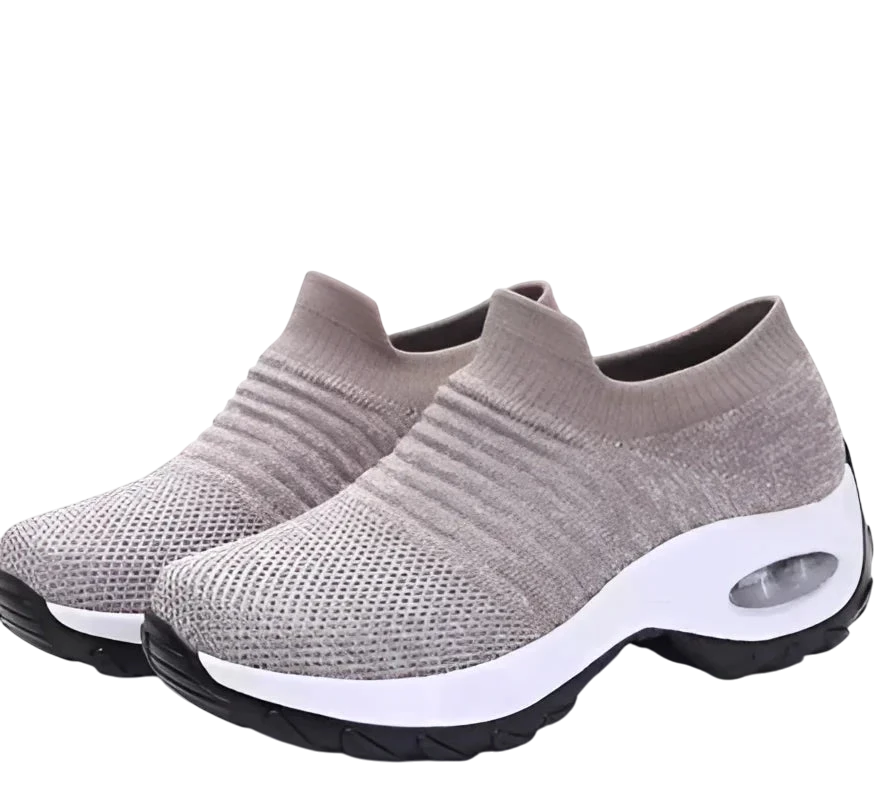 Sneaker sport légère sans lacets pour marche - Kaki / 35