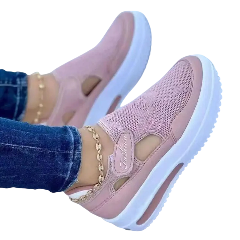 Sneakers Décontractées Respirantes Semelle Adhérente Sans Lacets - Rose / 35